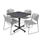 Kobe Kobe Square Table & Chair Set, Wood, Metal, Polypropylene Top TKB3636GY44GY - alternate 1